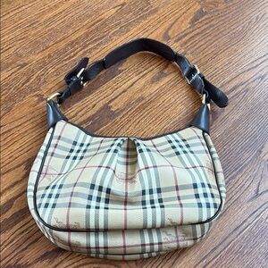 Burberry Tan and Black Shoulder Bag with Classic Plaid